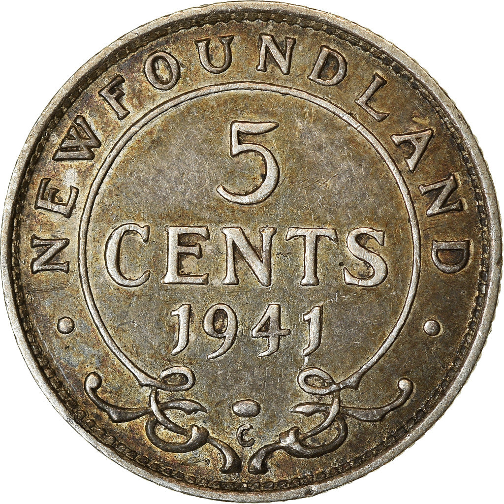 Moneta, Nowa Fundlandia, 5 Cents, 1941, Royal Canadian Mint, Ottawa, EF(40-45)