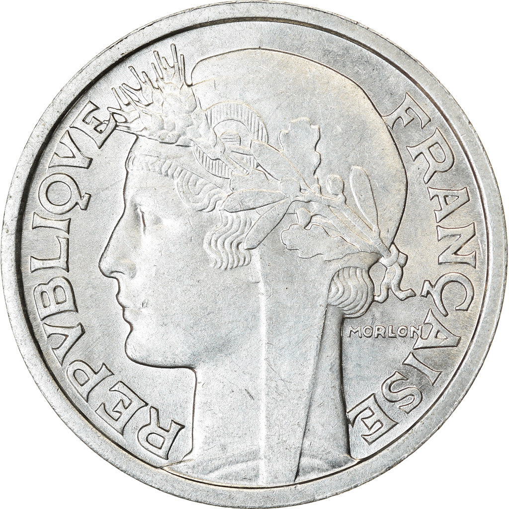 Munten, Frankrijk, Morlon, 2 Francs, 1947, Paris, PR+, Aluminium, KM:886a.1