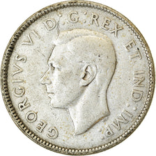 Canada, George VI, 25 Cents, 1947, Royal Canadian Mint, Ottawa, BB, Argento