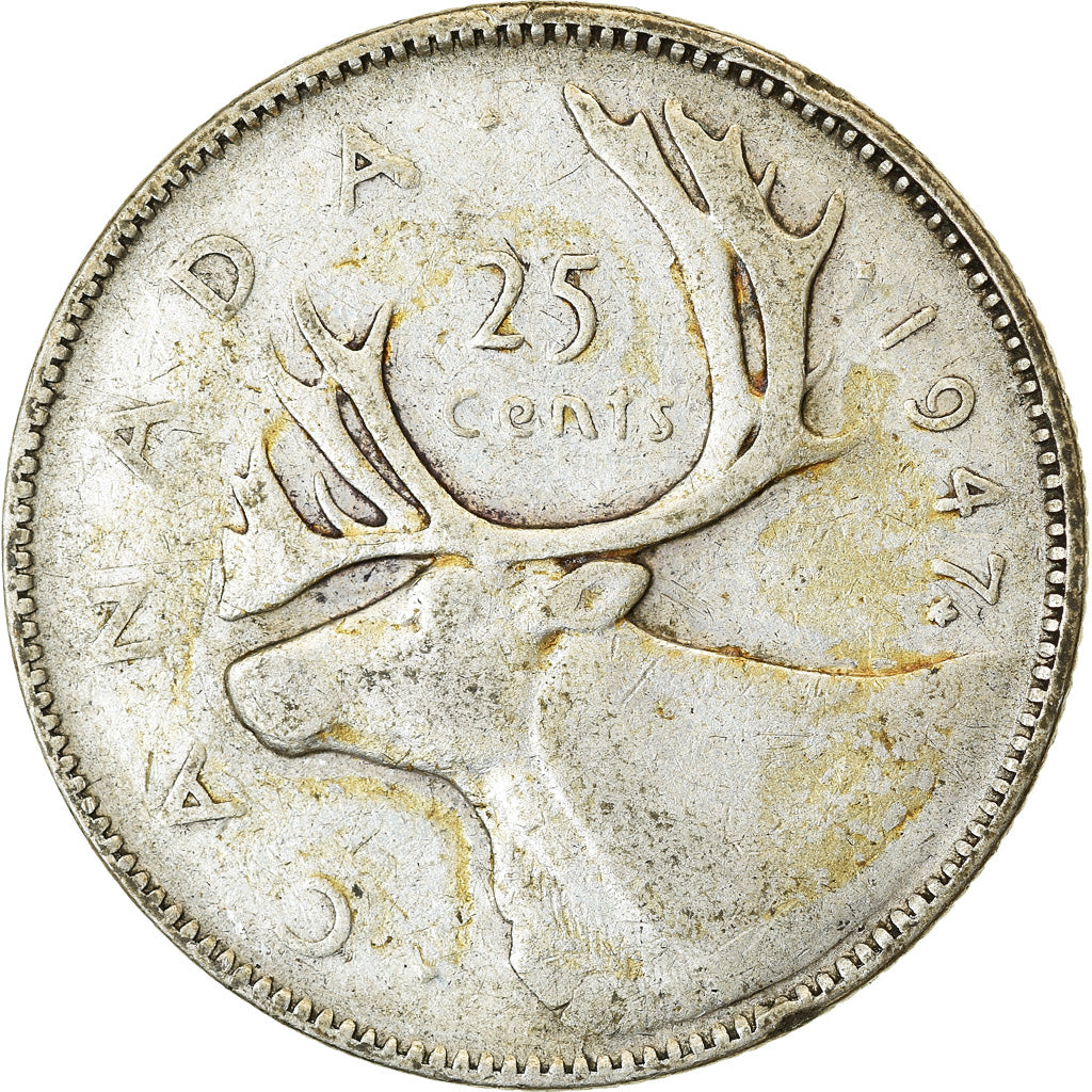 Canada, George VI, 25 Cents, 1947, Royal Canadian Mint, Ottawa, BB, Argento