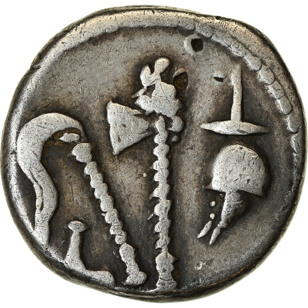 Münze, Julius Caesar, Denarius, Traveling Mint, SS, Silber, Cohen:49