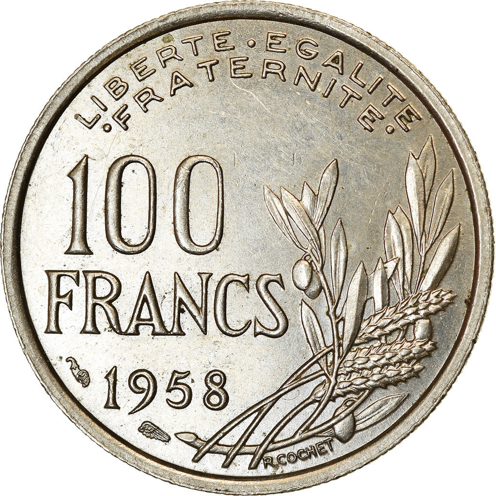 Coin, France, Cochet, 100 Francs, 1958, AU(55-58), Copper-nickel, KM:919.1