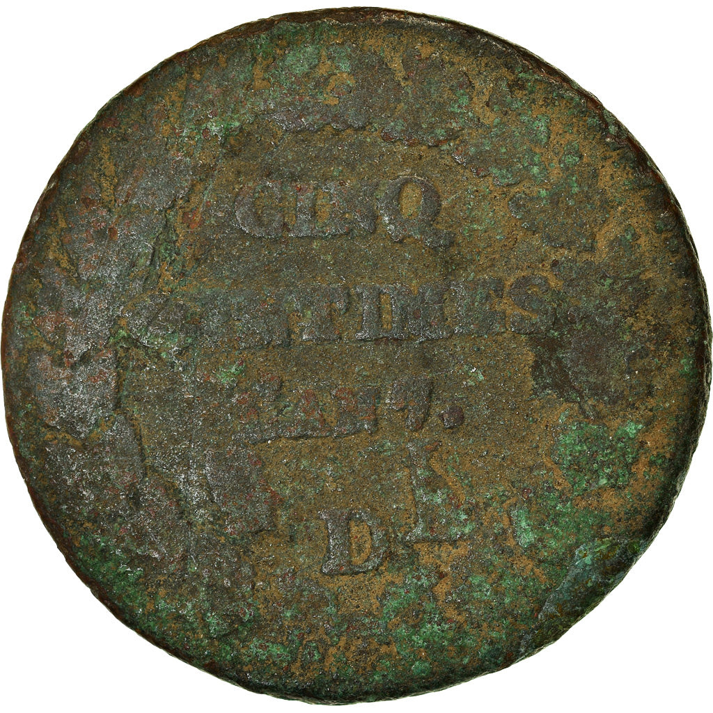 Coin, France, Dupré, 5 Centimes, AN 7, Lyon, VG(8-10), Bronze, KM:640.5