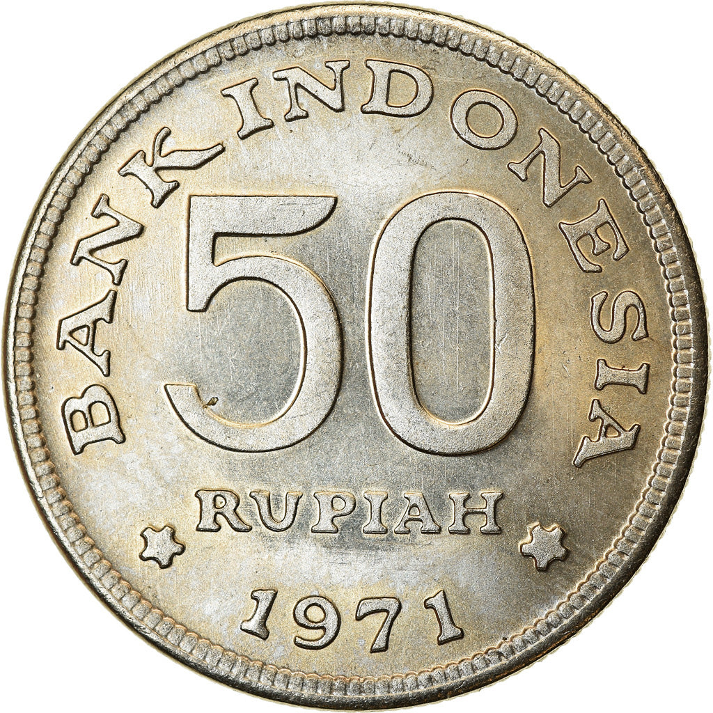 Moneta, Indonesia, 50 Rupiah, 1971, SPL, Rame-nichel, KM:35