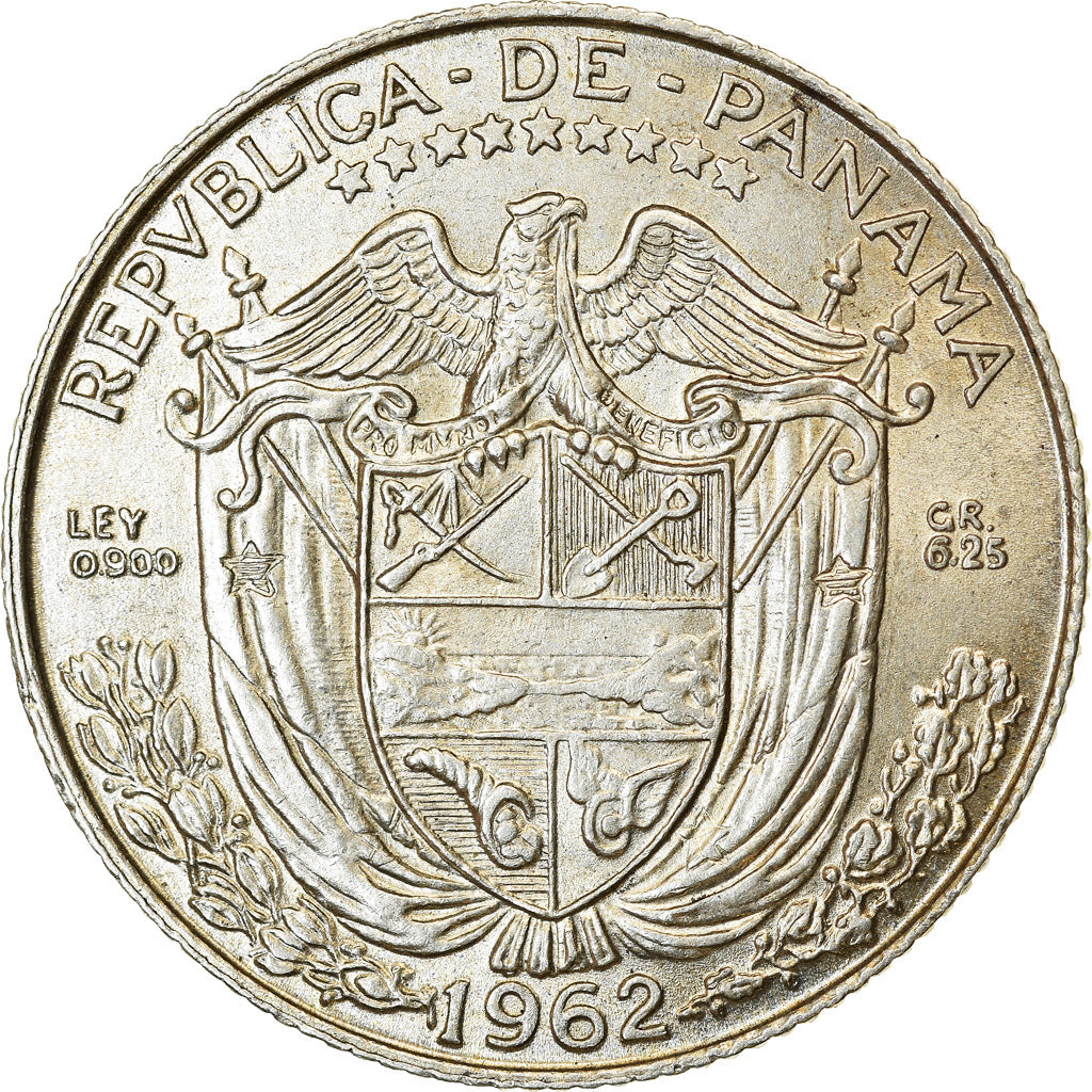 Moneta, Panama, 1/4 Balboa, 1962, SPL-, Argento, KM:11.2