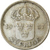 Moneta, Svezia, Gustaf V, 25 Öre, 1937, BB, Argento, KM:785