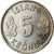 Moneda, Islandia, 5 Kronur, 1974, EBC, Cobre - níquel, KM:18