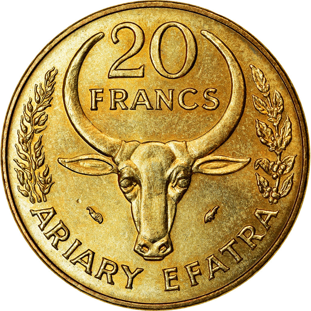 Monnaie, Madagascar, 20 Francs, 4 Ariary, 1982, Paris, SUP+, Aluminum-Bronze