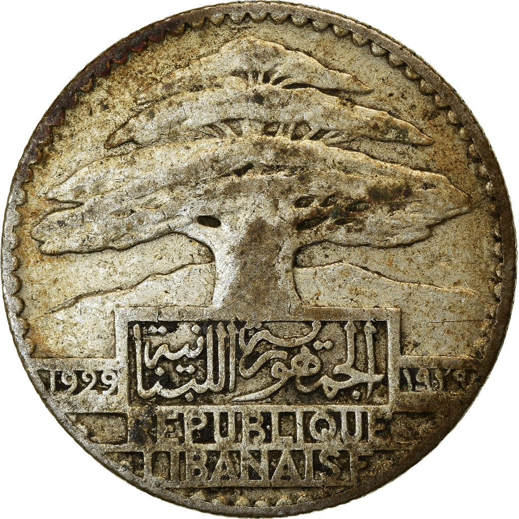 Moneta, Libano, 10 Piastres, 1929, BB, Argento, KM:6