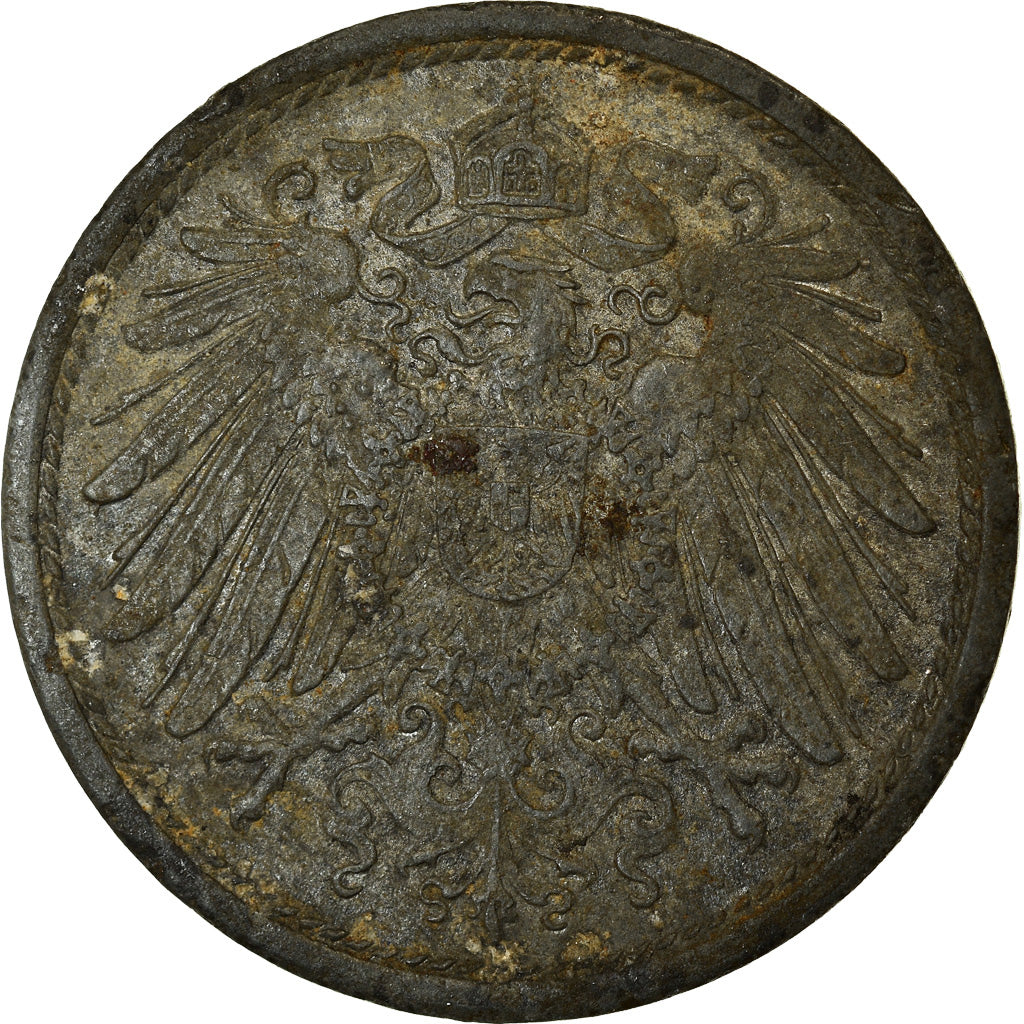 Moneta, NIEMCY - IMPERIUM, 10 Pfennig, 1920, Berlin, error die break, VF(30-35)