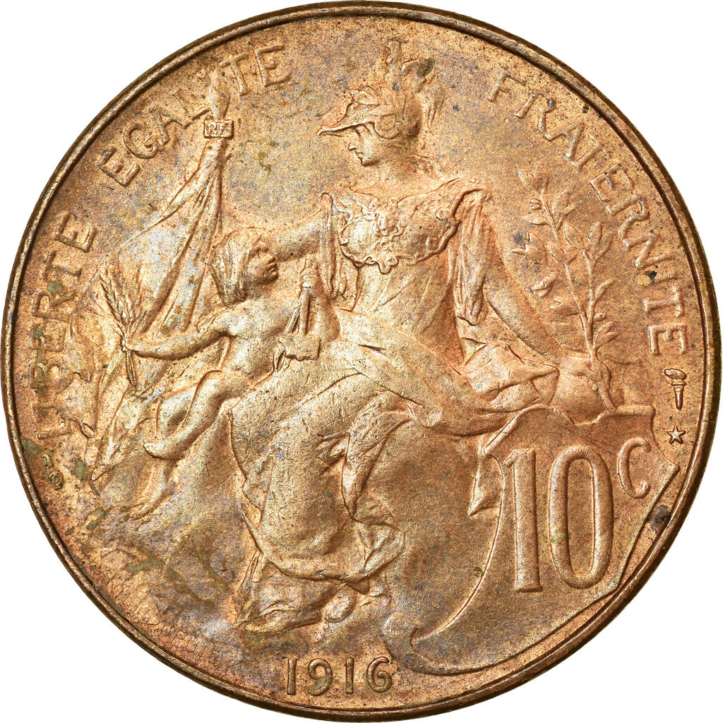 Monnaie, France, Dupuis, 10 Centimes, 1916, Paris, SUP+, Bronze, Gadoury:277