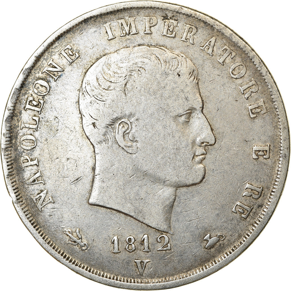 Moneda, Estados italianos, KINGDOM OF NAPOLEON, Napoleon I, 5 Lire, 1812