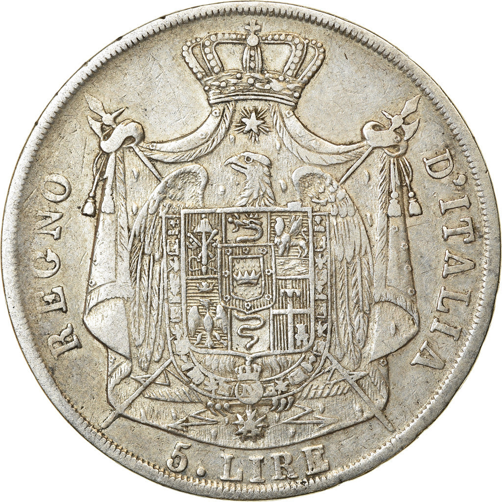 Moneda, Estados italianos, KINGDOM OF NAPOLEON, Napoleon I, 5 Lire, 1812