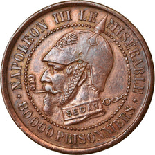Moneta, Francia, 5 Centimes, 1870, Satirique, BB, Bronzo