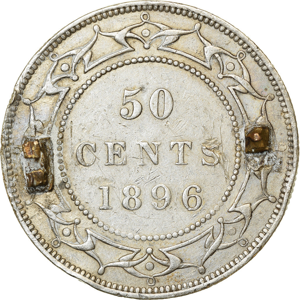 Moneda, TERRANOVA, 50 Cents, 1896, Royal Canadian Mint, MBC, Plata, KM:6