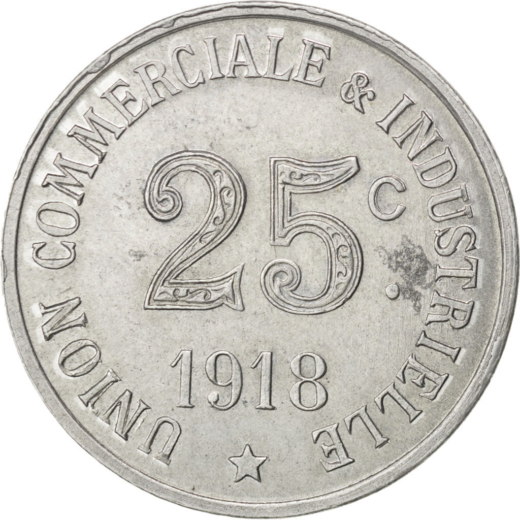 France, 25 Centimes, 1918, AU(55-58), Aluminium, Elie #10.3, 1.46