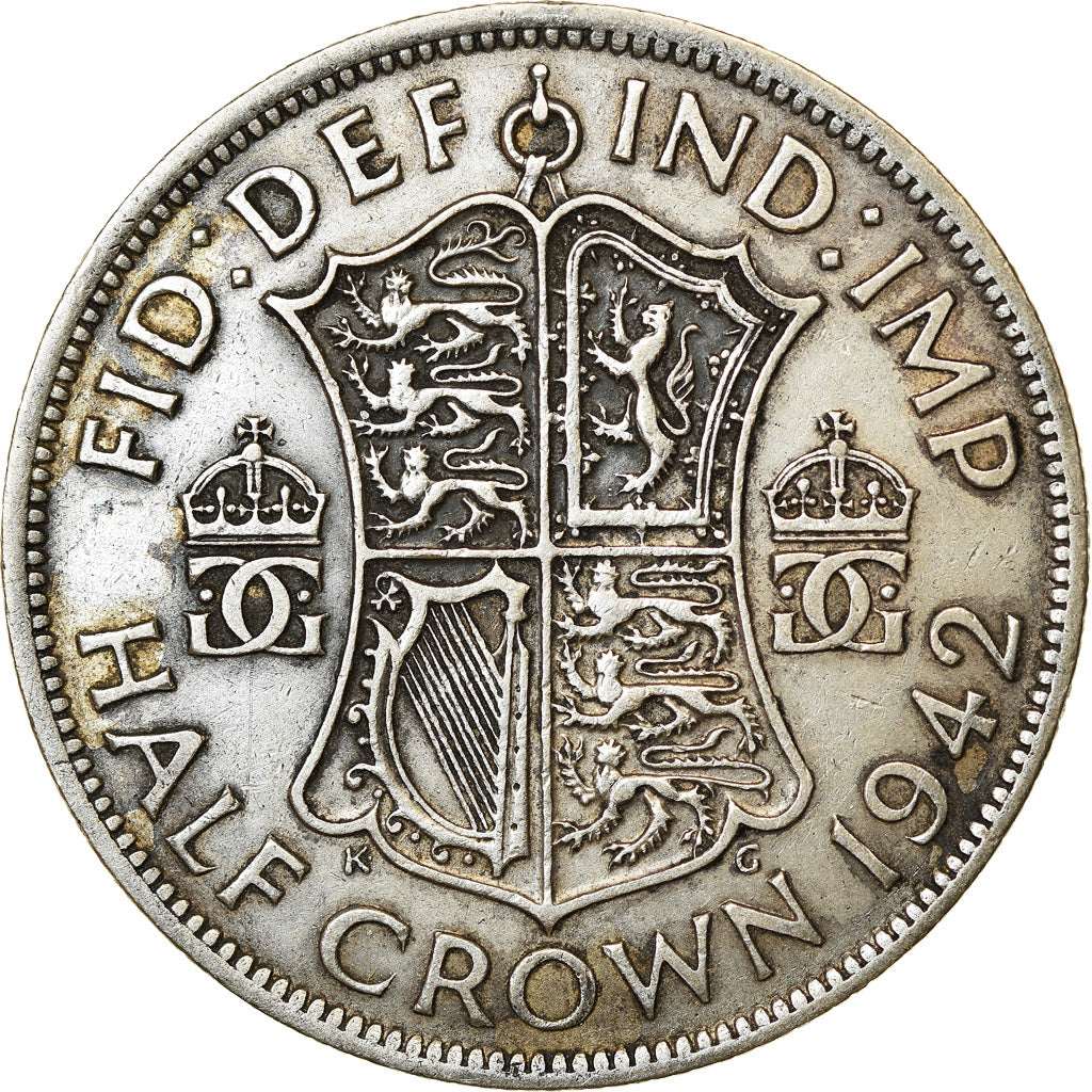 Moneta, Gran Bretagna, George VI, 1/2 Crown, 1942, BB, Argento, KM:856
