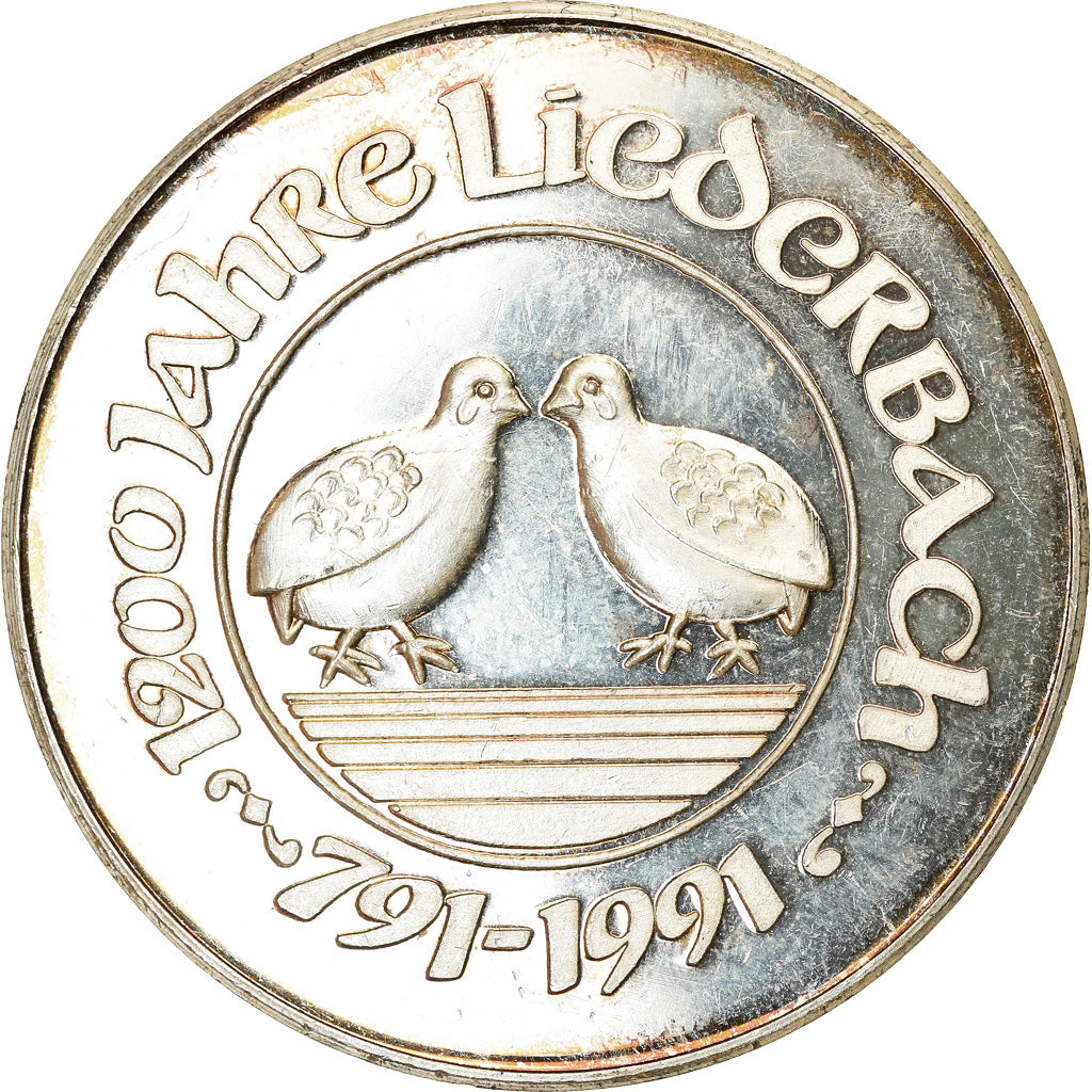 Germany, Token, 1200 jahre Liederbach, History, 1991, AU(55-58), Silver