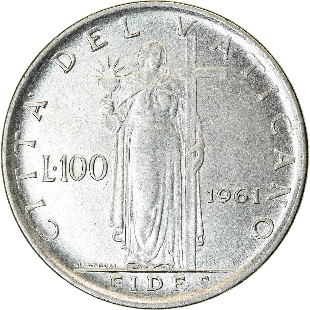 Moneta, CITTÀ DEL VATICANO, John XXIII, 100 Lire, 1961, Roma, SPL-, Acciaio