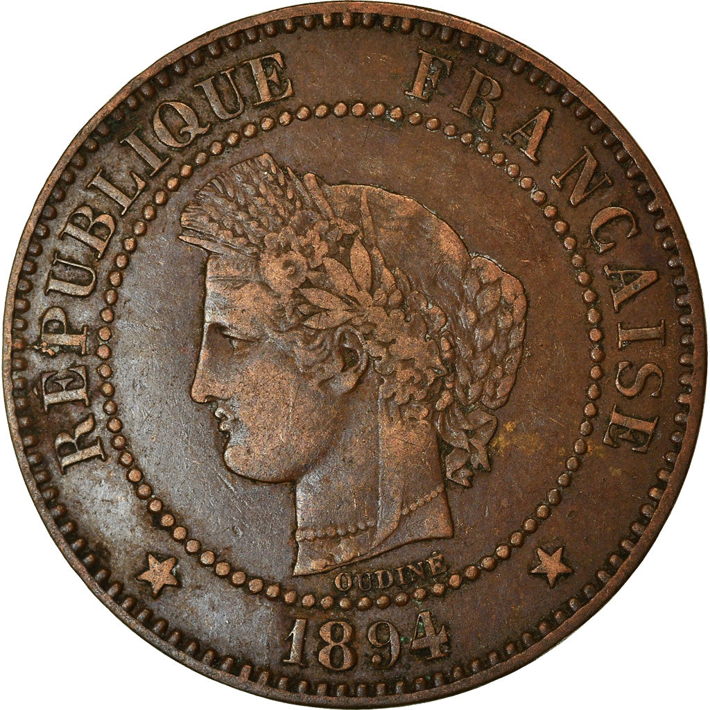 Moneda, Francia, Cérès, 2 Centimes, 1894, Paris, MBC, Bronce, KM:827.1
