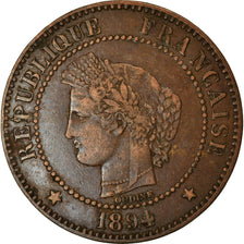 Moneda, Francia, Cérès, 2 Centimes, 1894, Paris, MBC, Bronce, KM:827.1