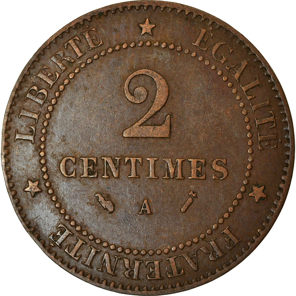 Moneda, Francia, Cérès, 2 Centimes, 1894, Paris, MBC, Bronce, KM:827.1