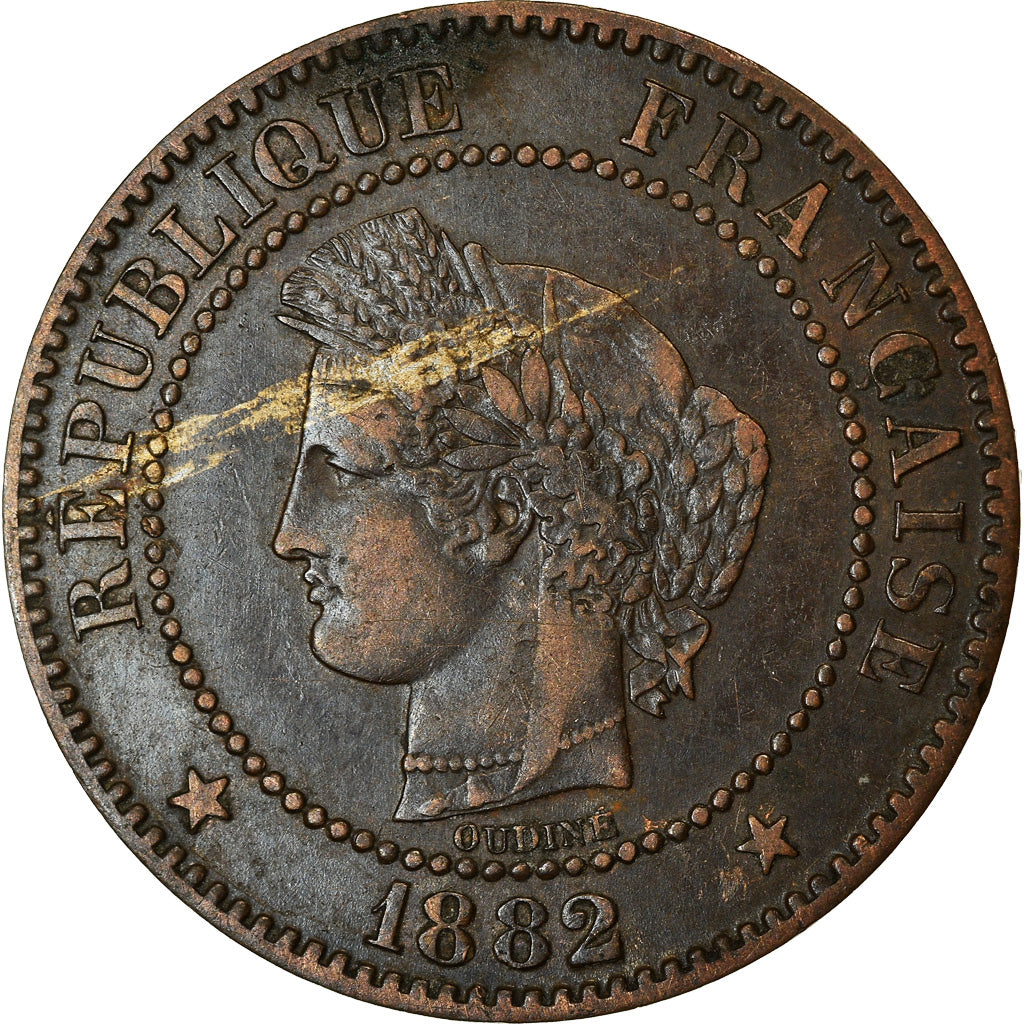 Moneta, Francia, Cérès, 2 Centimes, 1882, Paris, SPL-, Bronzo, KM:827.1