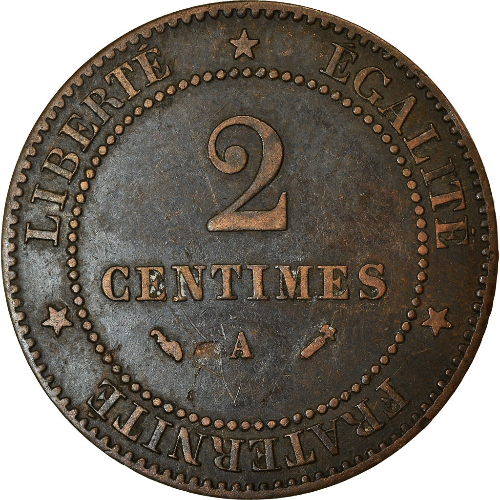 Moneta, Francia, Cérès, 2 Centimes, 1882, Paris, SPL-, Bronzo, KM:827.1