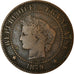 Moneta, Francia, Cérès, 2 Centimes, 1879, Paris, MB+, Bronzo, KM:827.1