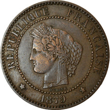 Moneta, Francia, Cérès, 2 Centimes, 1879, Paris, BB+, Bronzo, KM:827.1
