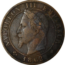 Monnaie, France, Napoleon III, Napoléon III, Centime, 1862, Paris, TTB, Bronze