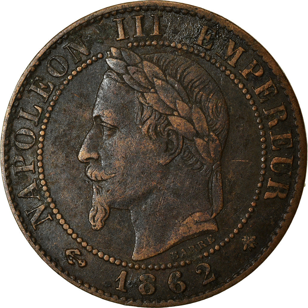 Moneta, Francia, Napoleon III, Napoléon III, Centime, 1862, Paris, BB+, Bronzo