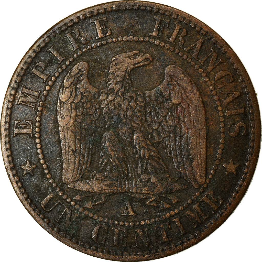 Moneta, Francia, Napoleon III, Napoléon III, Centime, 1862, Paris, BB+, Bronzo