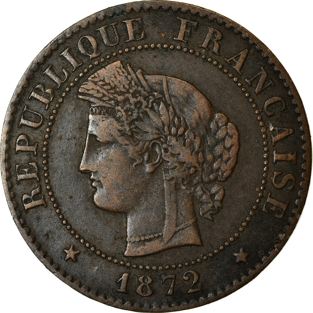 Moeda, França, Cérès, Centime, 1872, Bordeaux, EF(40-45), Bronze, KM:826.2
