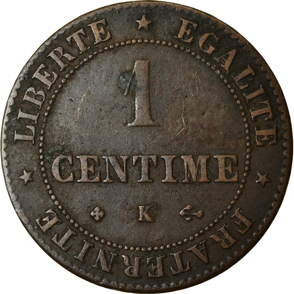 Moeda, França, Cérès, Centime, 1872, Bordeaux, EF(40-45), Bronze, KM:826.2