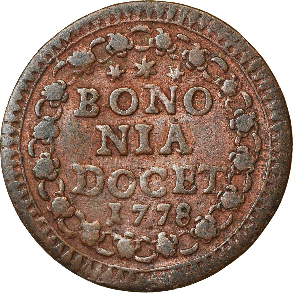 Munten, Italiaanse staten, PAPAL STATES-BOLOGNA, Pius VI (Sestus), Quattrino