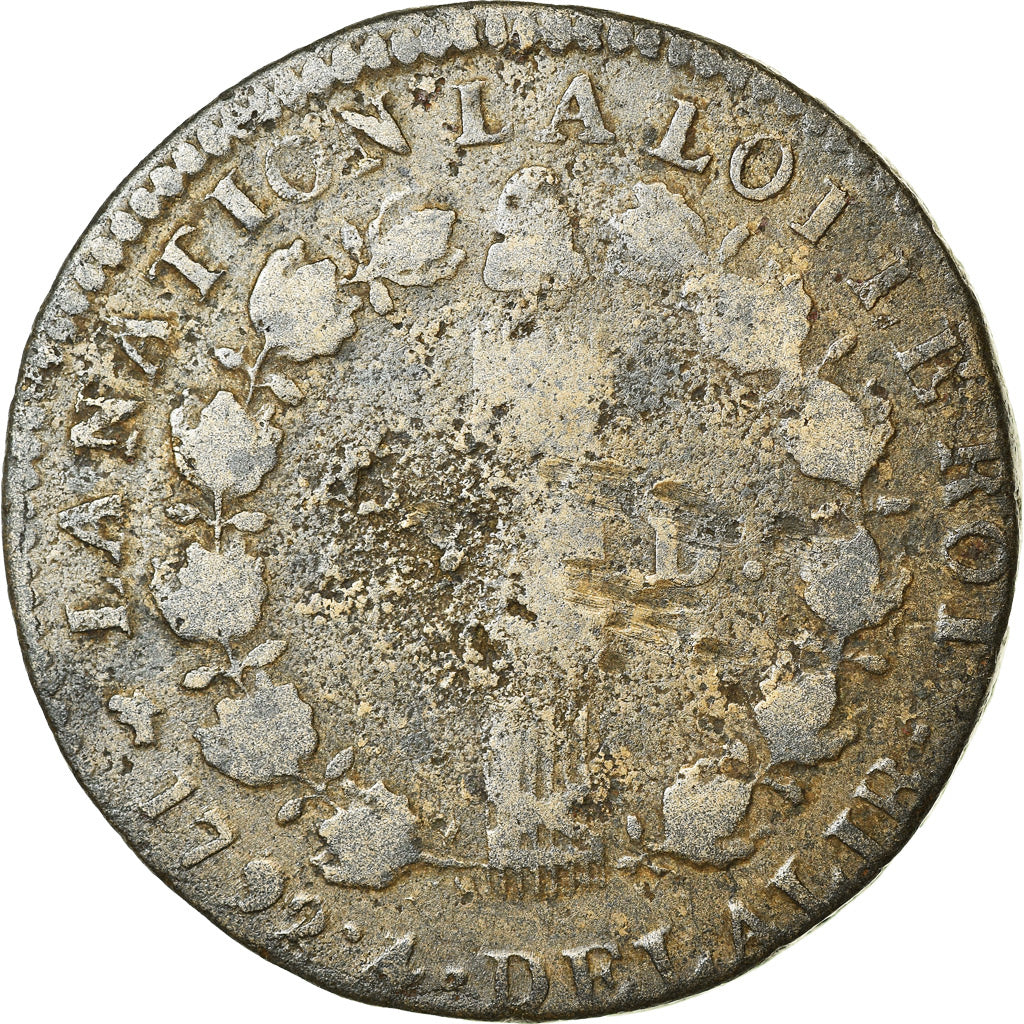 Moeda, França, Louis XVI, 12 deniers françois, 12 Deniers, 1792, Dijon