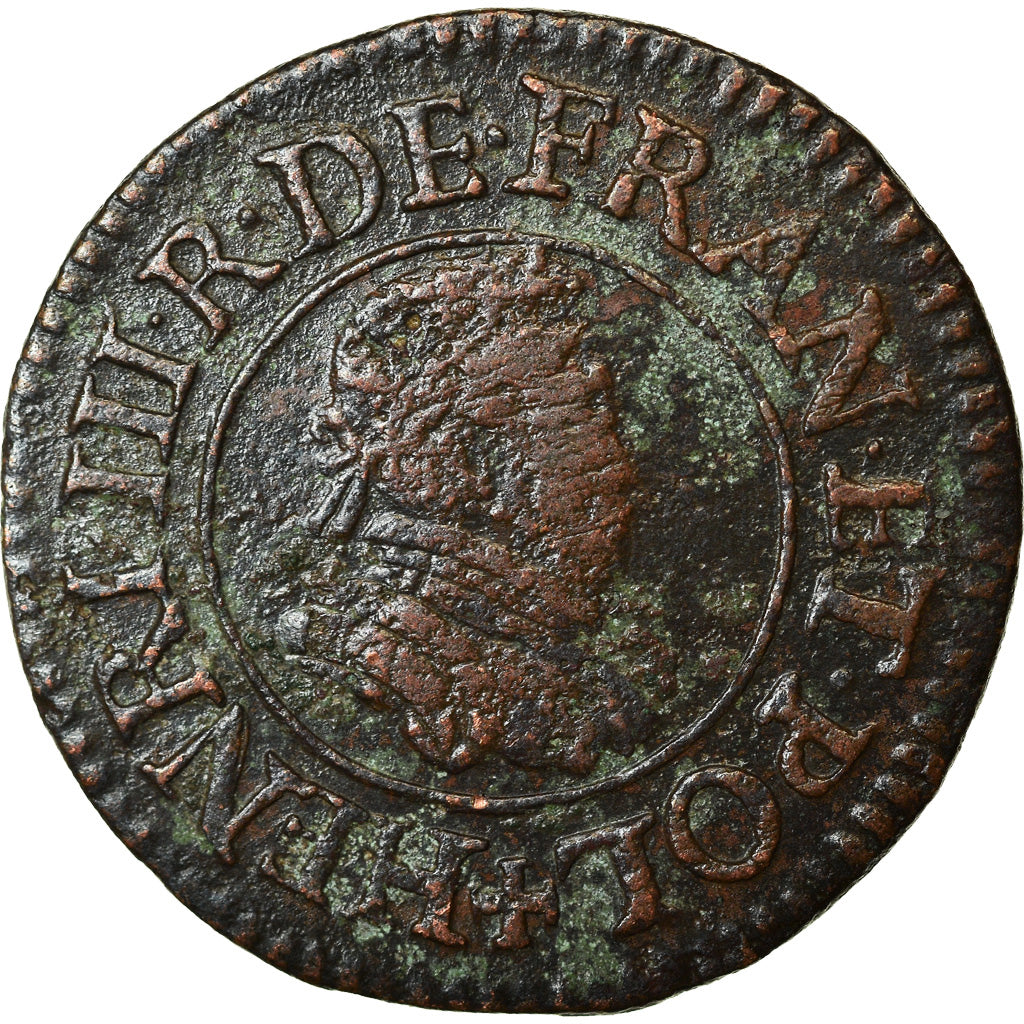 Münze, Frankreich, Henri III, Denier Tournois, 1580/79, Paris, SS, Kupfer