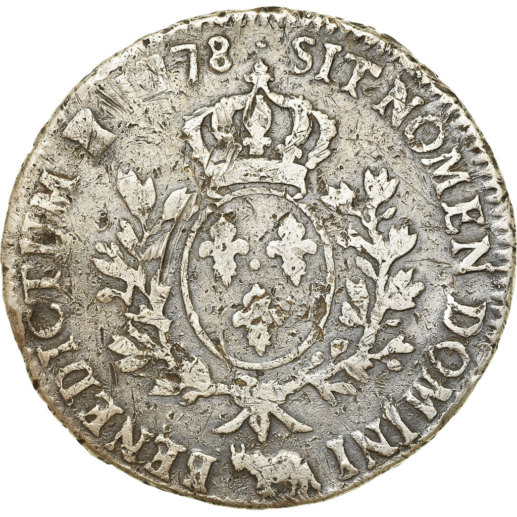 Moneta, Francia, Louis XVI, Écu de Béarn aux branches d'olivier, Ecu, 1778