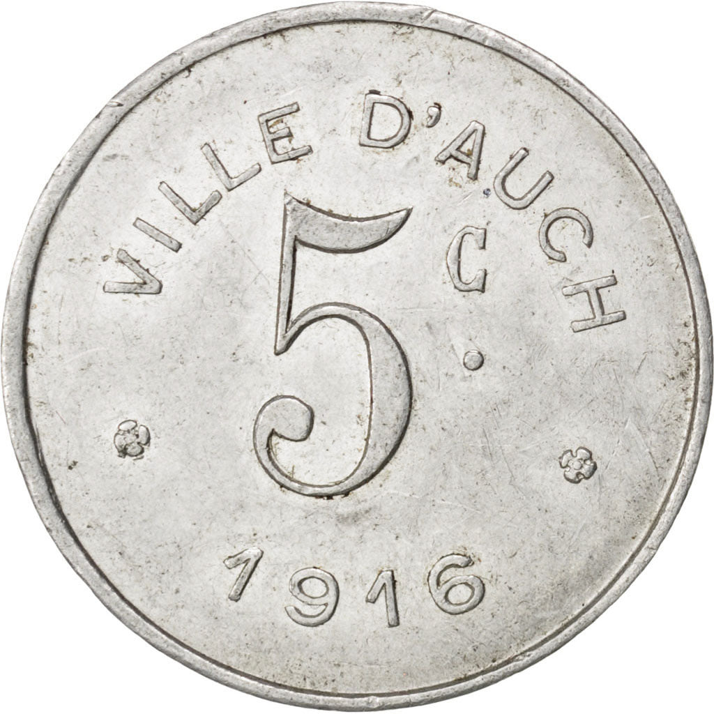 France, 5 Centimes, 1916, EF(40-45), Aluminium, Elie #10.1, 1.12