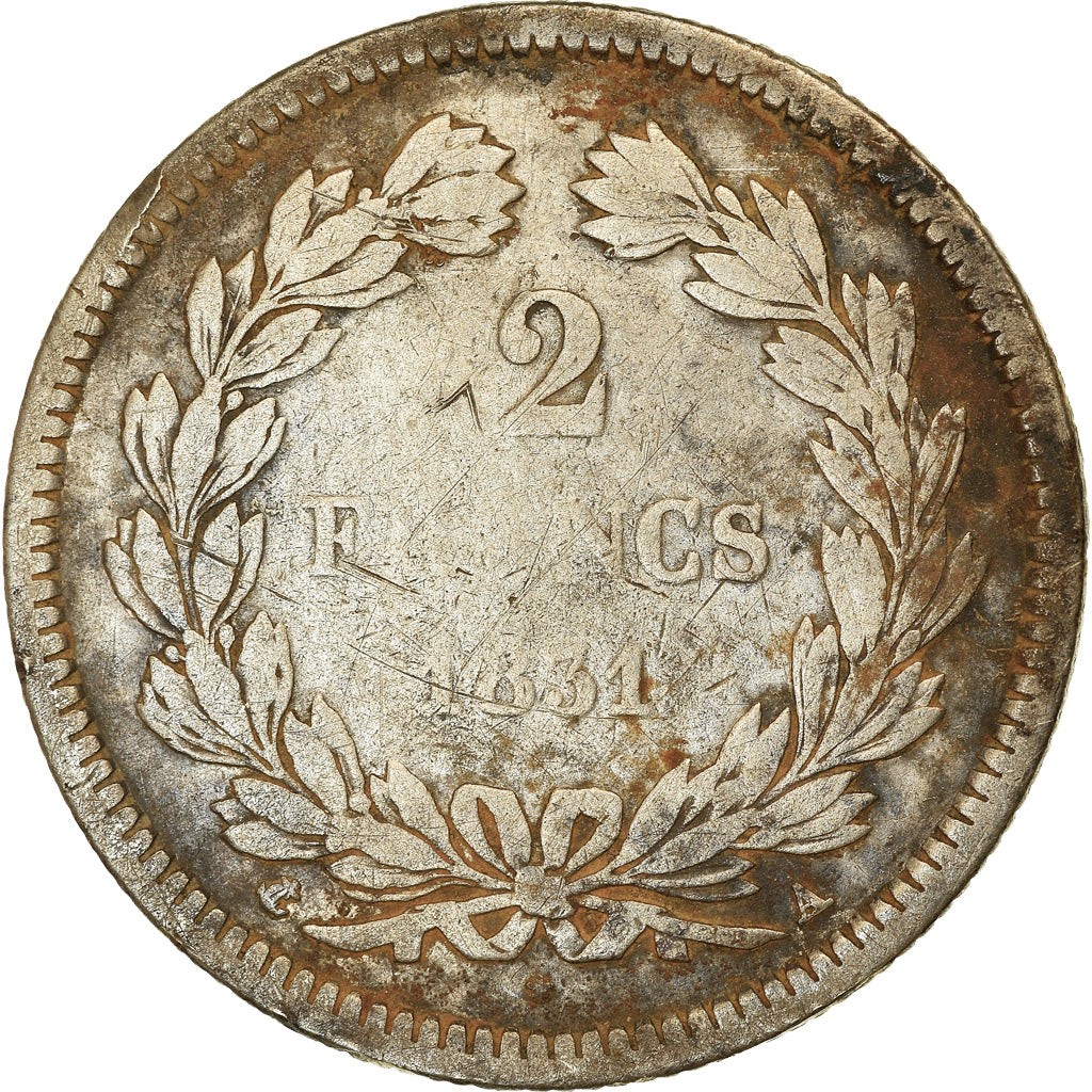 Monnaie, France, Louis-Philippe, 2 Francs, 1831, Paris, TB, Argent, KM:743.1