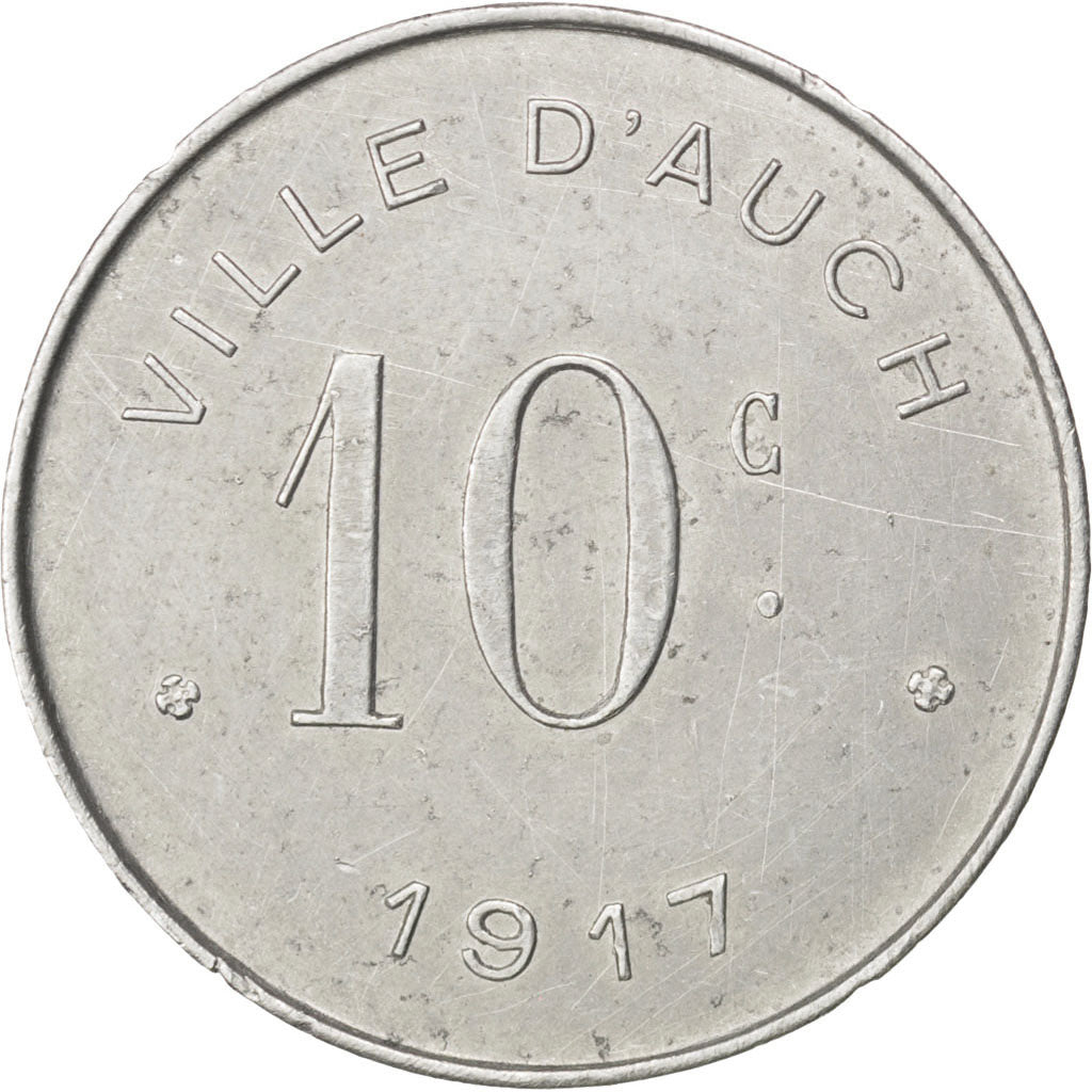 France, 10 Centimes, 1917, EF(40-45), Aluminium, Elie #10.3, 1.63