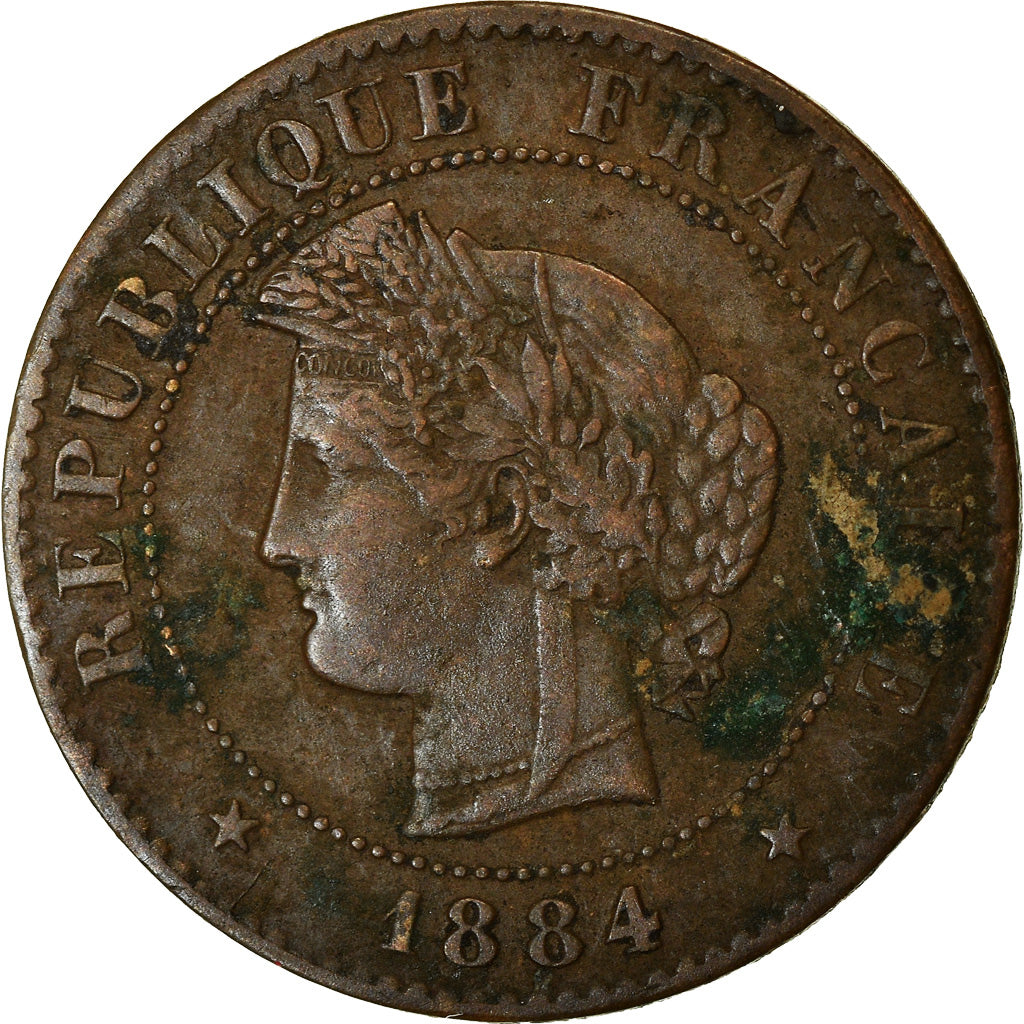 Moneta, Francja, Cérès, Centime, 1884, Paris, VF(30-35), Bronze, KM:826.1