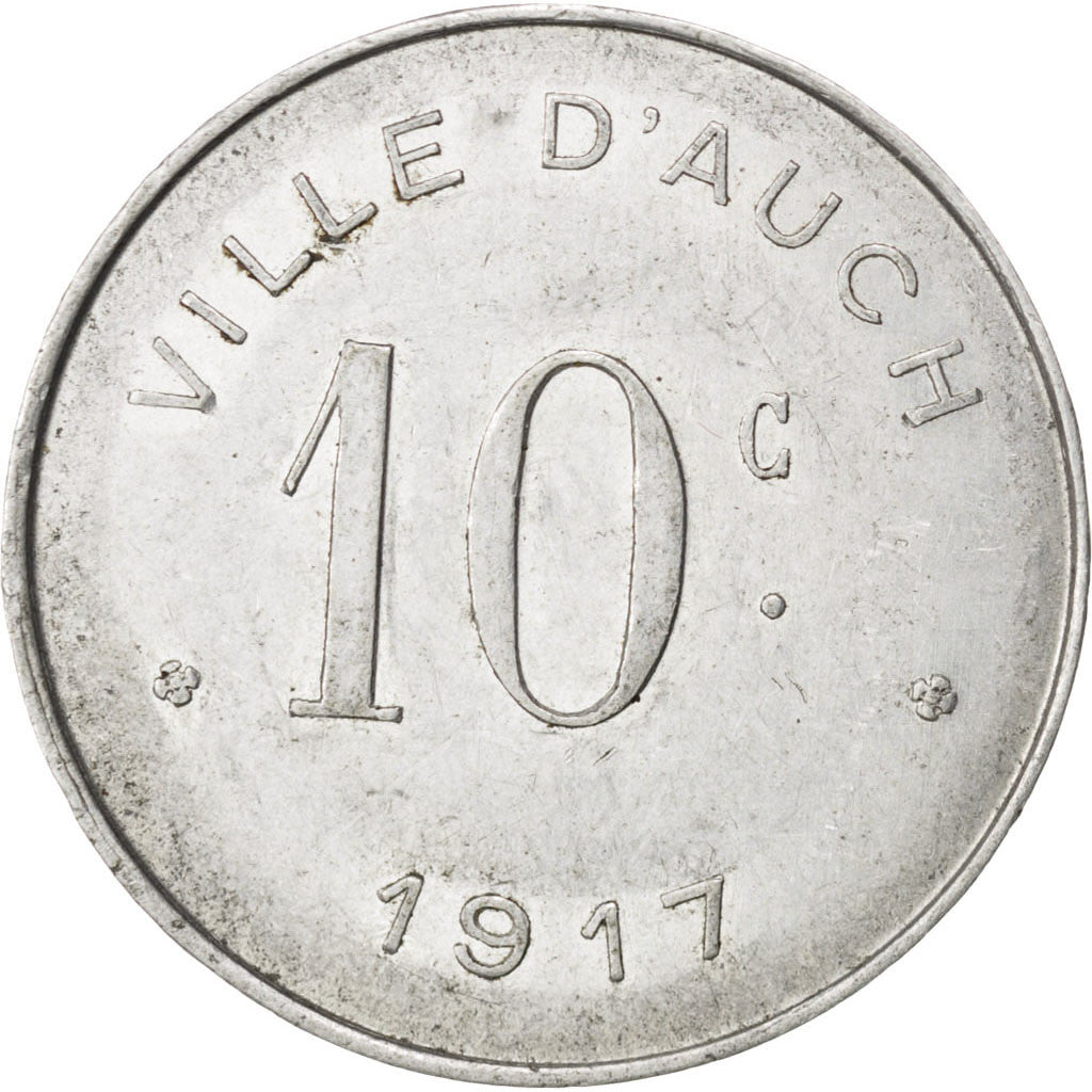 France, 10 Centimes, 1917, EF(40-45), Aluminium, Elie #10.3, 1.59