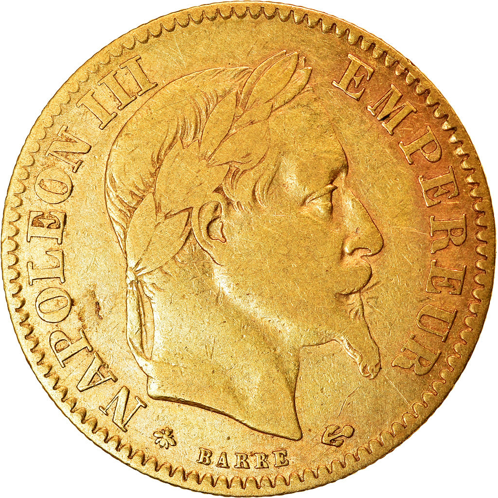 Moneta, Francja, Napoleon III, Napoléon III, 10 Francs, 1863, Paris, VF(30-35)
