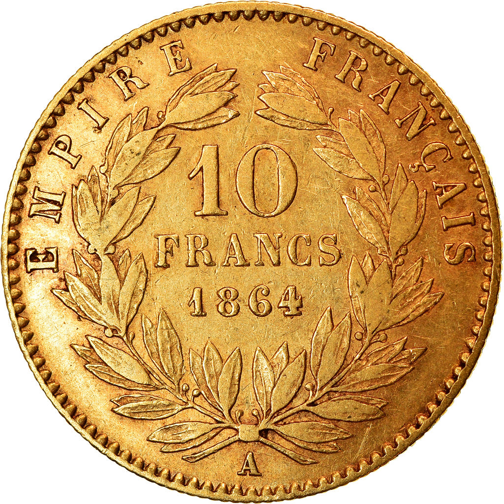 Munten, Frankrijk, Napoleon III, Napoléon III, 10 Francs, 1864, Paris, ZF+