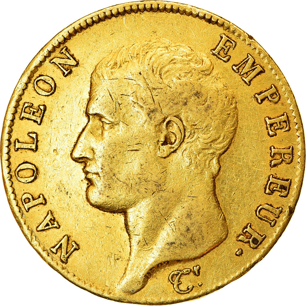 Coin, France, Napoléon I, 40 Francs, 1806, Paris, VF(30-35), Gold, KM:675.1