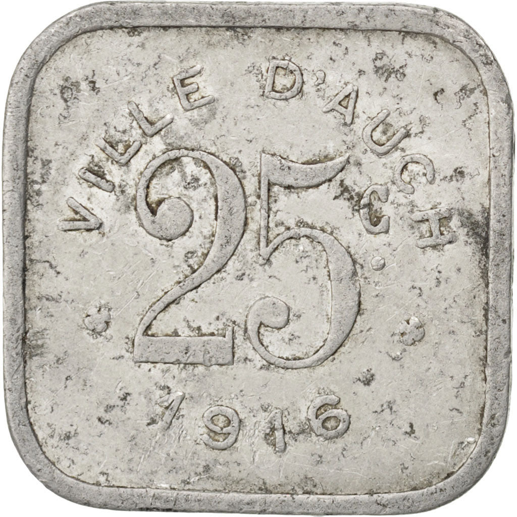 France, 25 Centimes, 1916, VF(20-25), Aluminium, Elie #10.2, 1.31