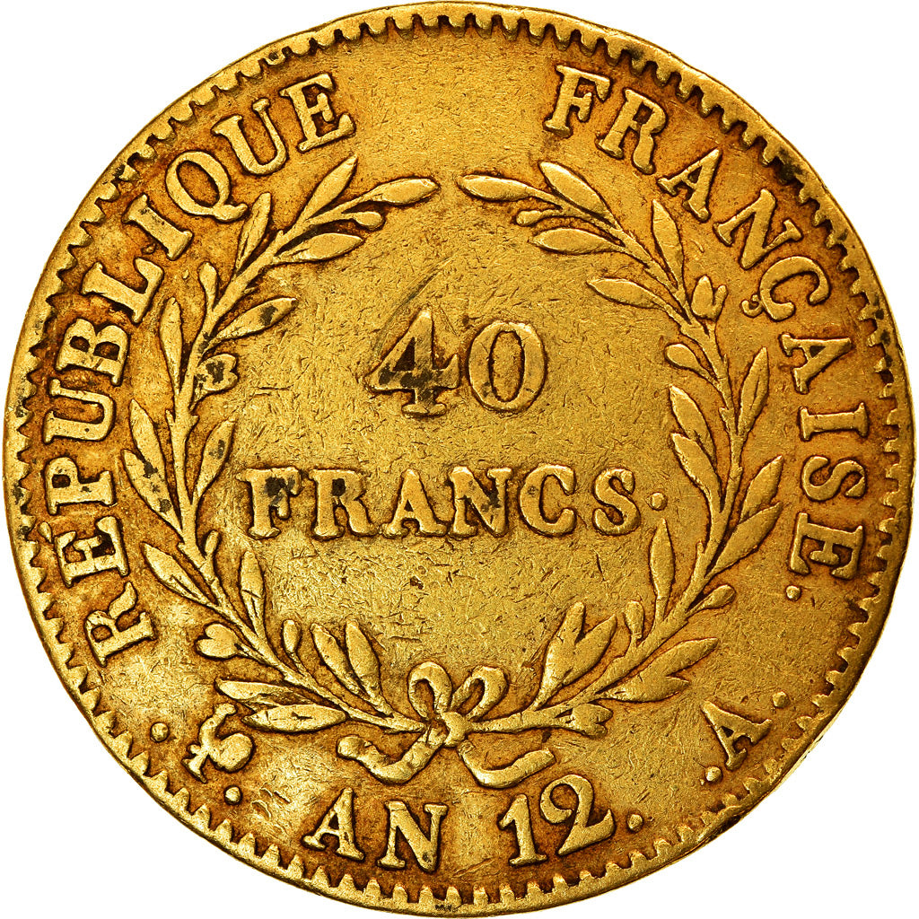 Münze, Frankreich, Napoleon I, 40 Francs, An 12, Paris, S+, Gold, Gadoury:1080