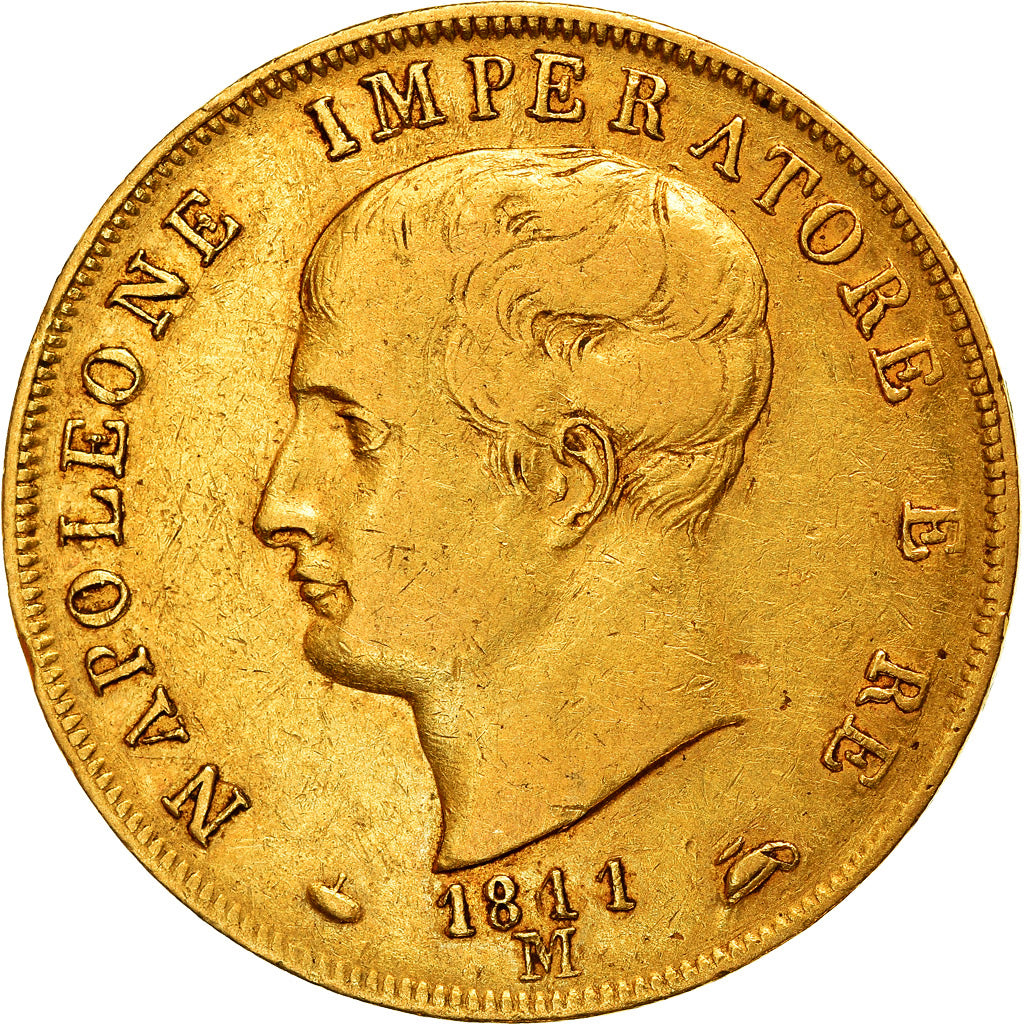 Munten, Italiaanse staten, KINGDOM OF NAPOLEON, Napoleon I, 40 Lire, 1811